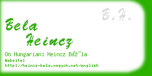 bela heincz business card